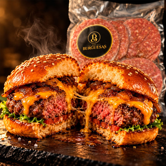 Pack Parrillero x8: Hamburguesas de Res y Cerdo, Sin Conservantes