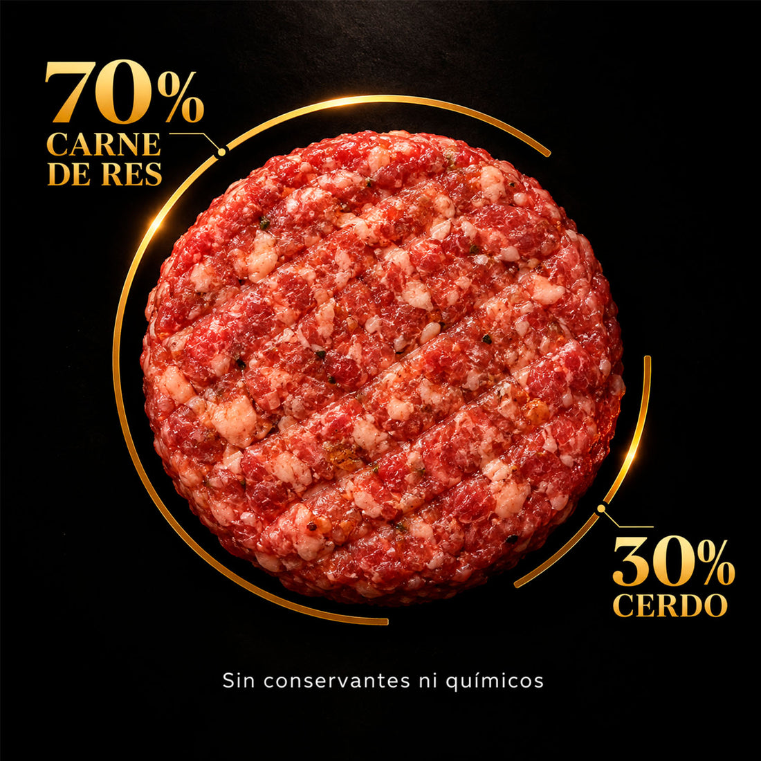 Pack Parrillero x8: Hamburguesas de Res y Cerdo, Sin Conservantes