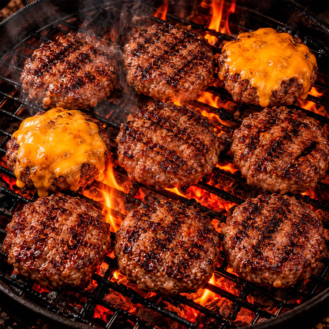 Pack Parrillero x8: Hamburguesas de Res y Cerdo, Sin Conservantes