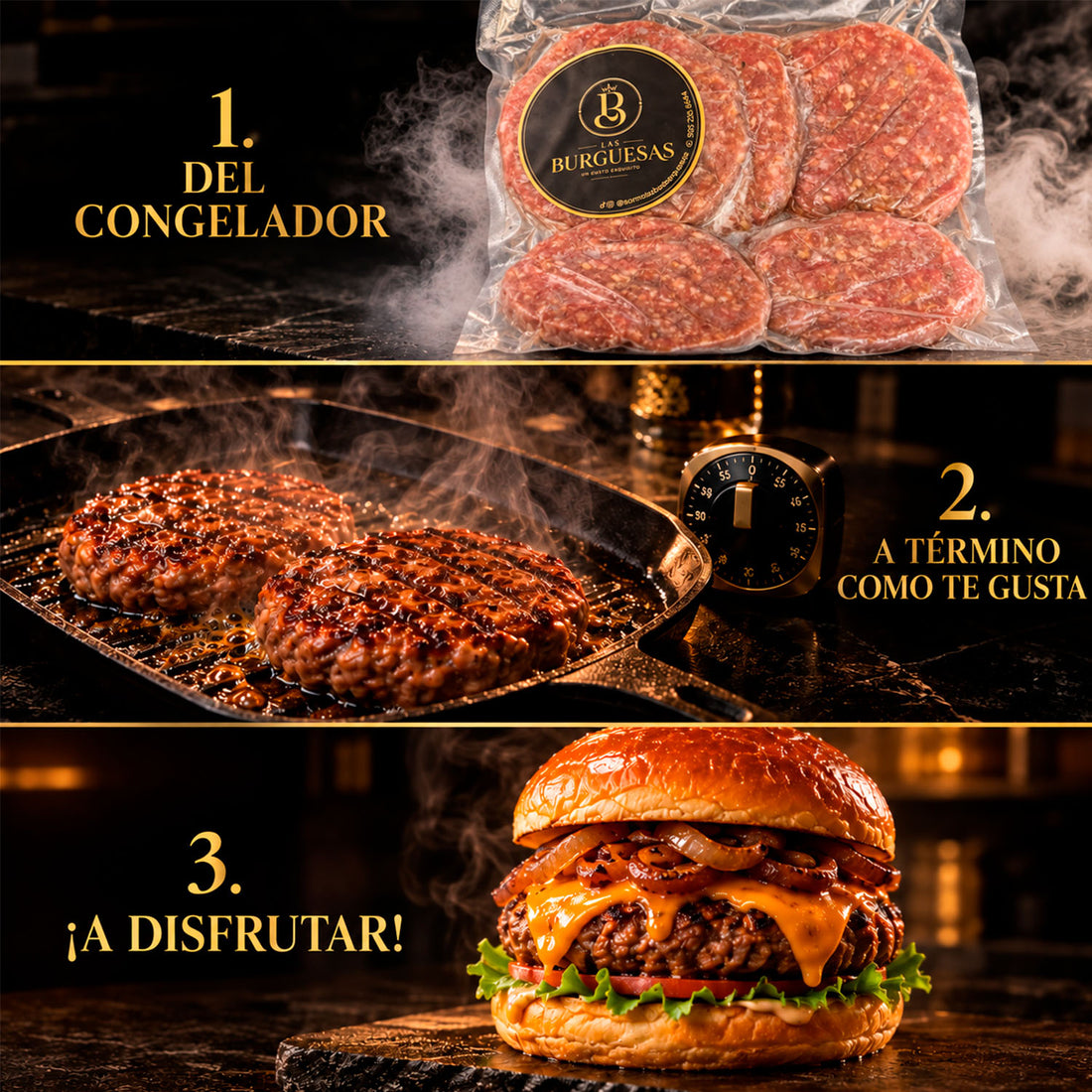 Pack Parrillero x8: Hamburguesas de Res y Cerdo, Sin Conservantes